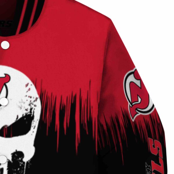 new jersey devils punisher skull red black white jacket premium grade jacketwow