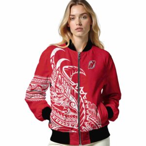 new jersey devils tribal art red white black jacket latest model jacketwow