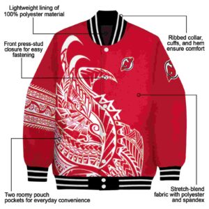 new jersey devils tribal art red white black jacket new arrival jacketwow
