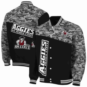 new mexico state aggies camo patchwork black jacket fashion forward jacketwow