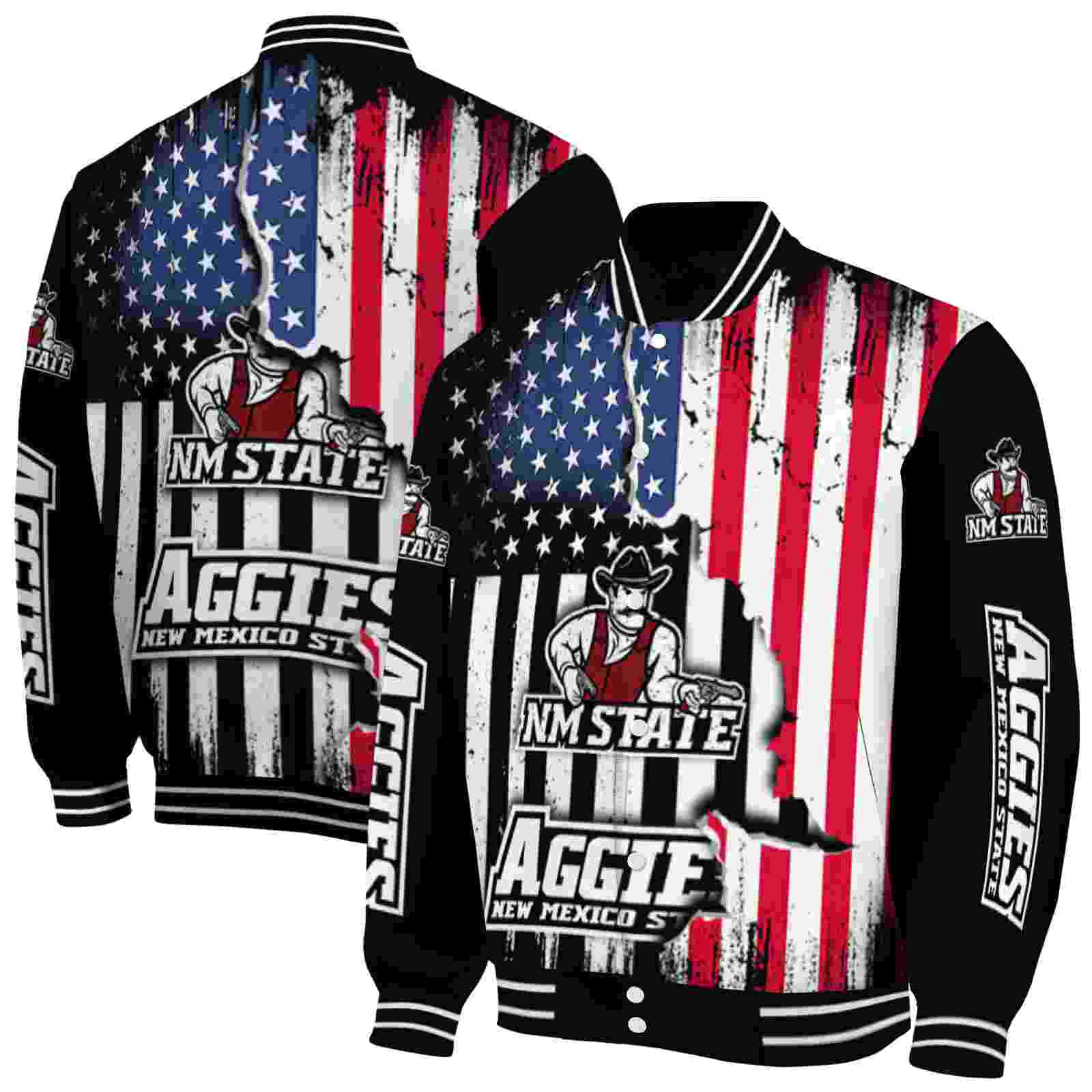 new mexico state aggies patriotic theme black jacket fashion forward jacketwow new mexico state aggies patriotic theme black jacket fashion forward jacketwow