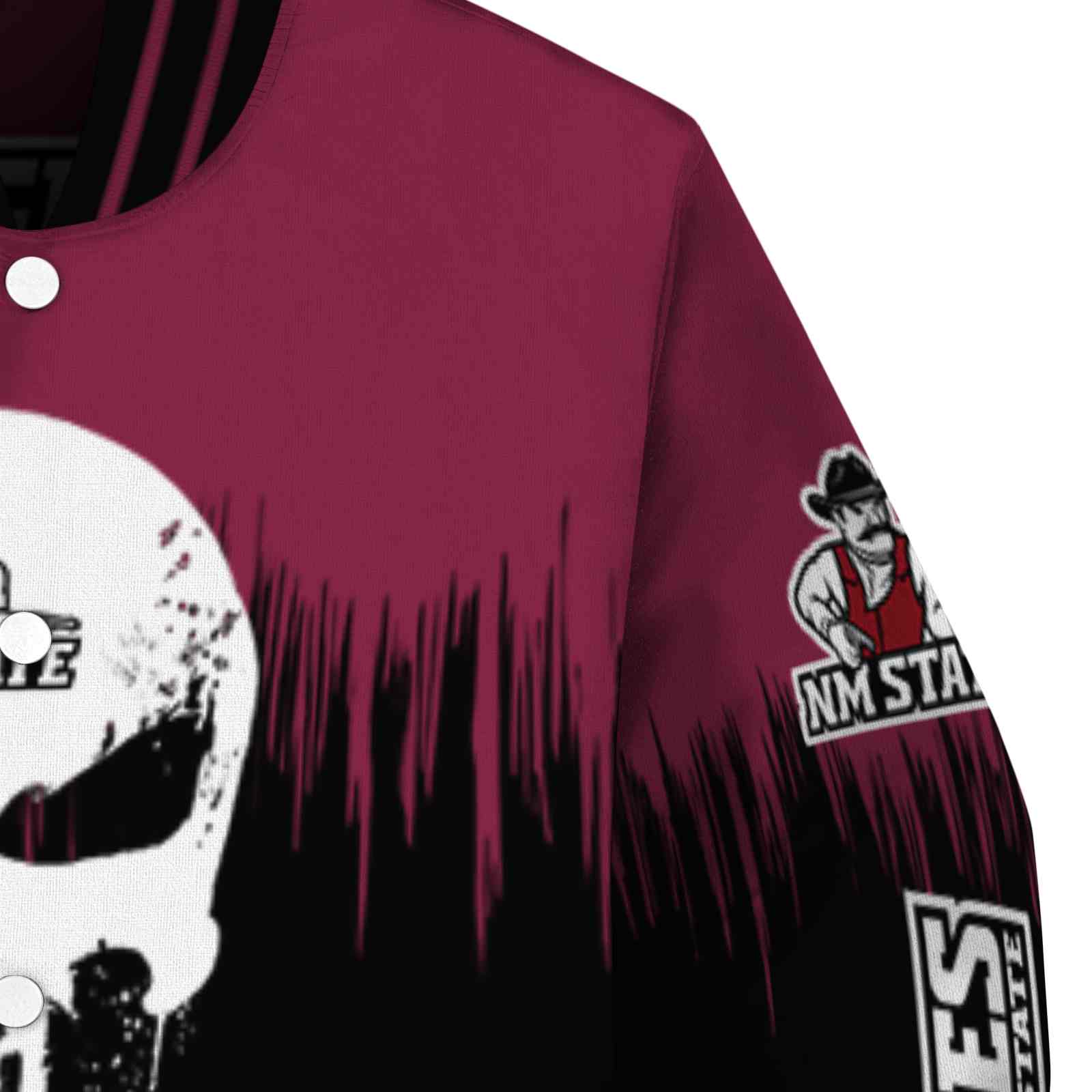 new mexico state aggies punisher skull crimson black white jacket premium grade jacketwow new mexico state aggies punisher skull crimson black white jacket premium grade jacketwow
