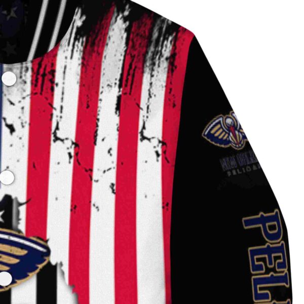 new orleans pelicans patriotic theme black jacket premium grade jacketwow