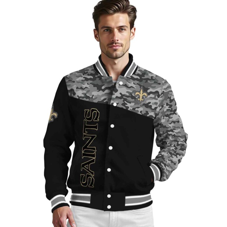 new orleans saints camo patchwork black jacket high quality jacketwow