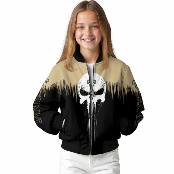new orleans saints punisher skull gold black white jacket top rated jacketwow