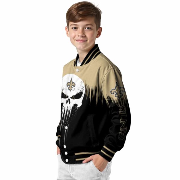 new orleans saints punisher skull gold black white jacket trendy jacketwow