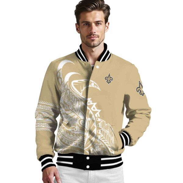 new orleans saints tribal art gold white black jacket high quality jacketwow