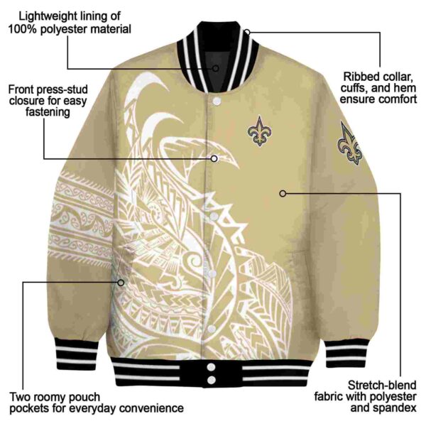 new orleans saints tribal art gold white black jacket new arrival jacketwow