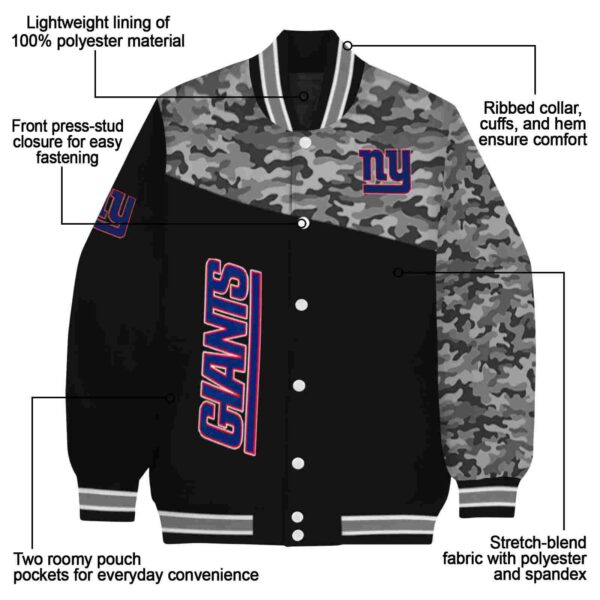 new york giants camo patchwork black jacket new arrival jacketwow