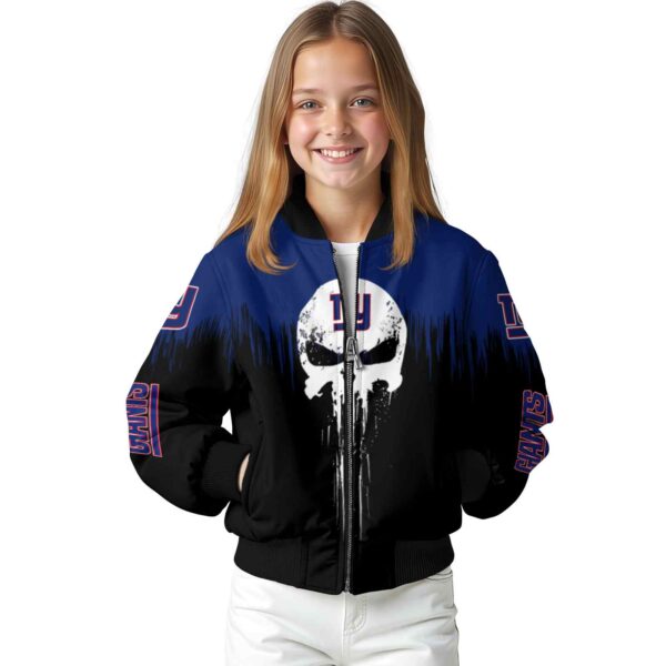 new york giants punisher skull blue black white jacket top rated jacketwow