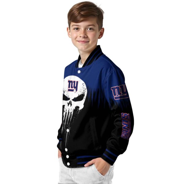 new york giants punisher skull blue black white jacket trendy jacketwow