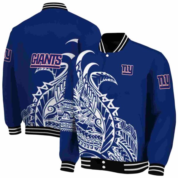new york giants tribal art blue white black jacket fashion forward jacketwow