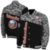 new york islanders camo patchwork black jacket fashion forward jacketwow