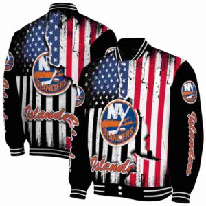 new york islanders patriotic theme black jacket fashion forward jacketwow