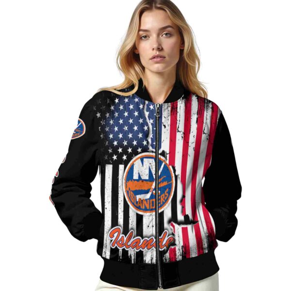 new york islanders patriotic theme black jacket latest model jacketwow