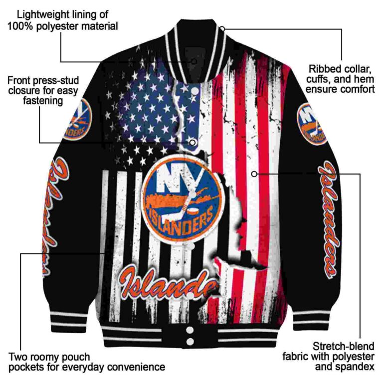 new york islanders patriotic theme black jacket new arrival jacketwow