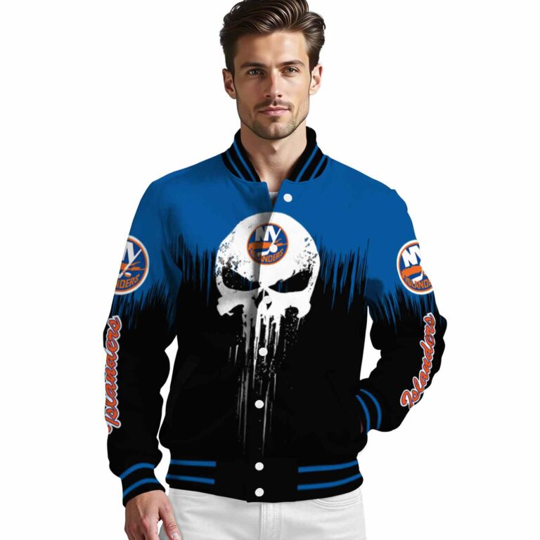 new york islanders punisher skull blue black white jacket high quality jacketwow