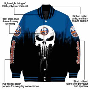new york islanders punisher skull blue black white jacket new arrival jacketwow