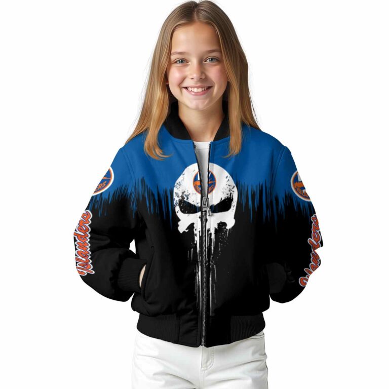 new york islanders punisher skull blue black white jacket top rated jacketwow