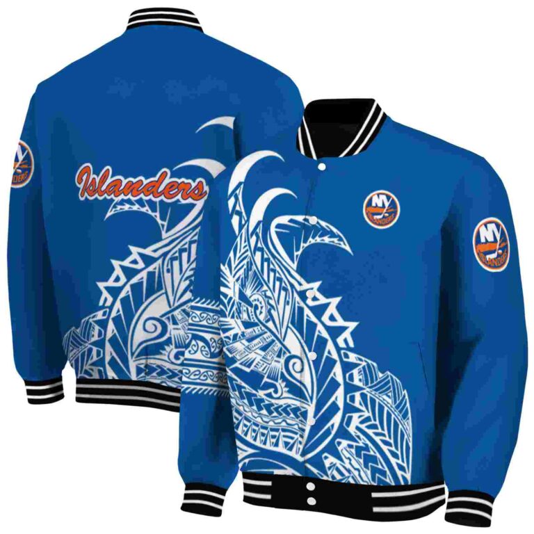 new york islanders tribal art blue white black jacket fashion forward jacketwow