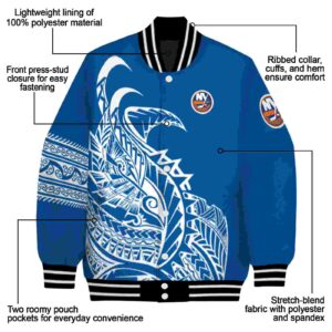 new york islanders tribal art blue white black jacket new arrival jacketwow