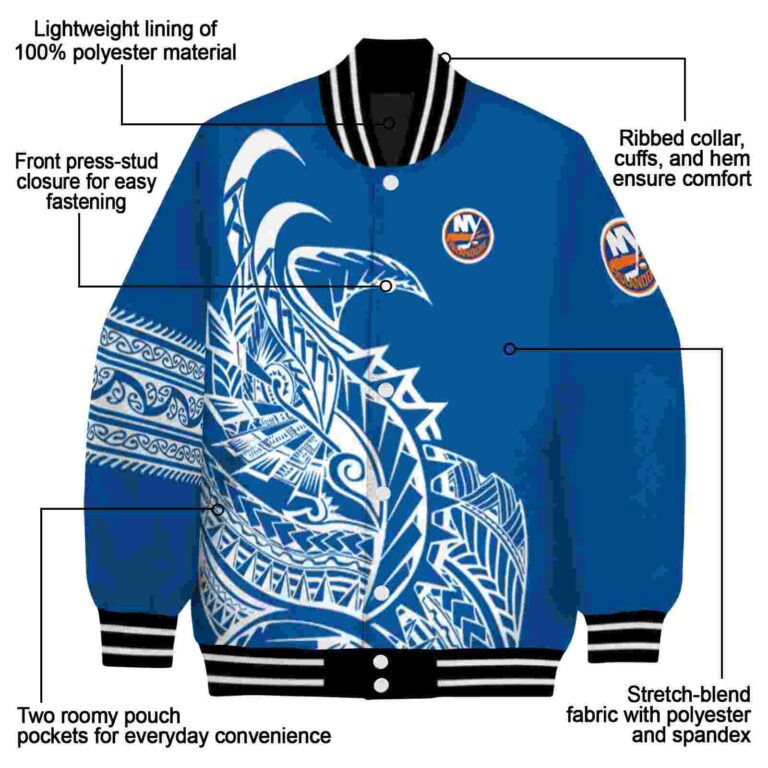 new york islanders tribal art blue white black jacket new arrival jacketwow