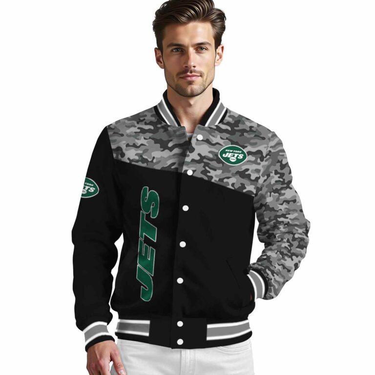 new york jets camo patchwork black jacket high quality jacketwow