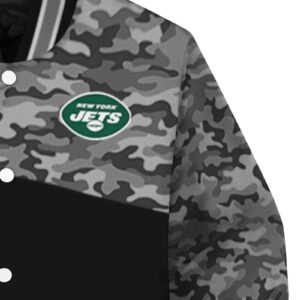 new york jets camo patchwork black jacket premium grade jacketwow
