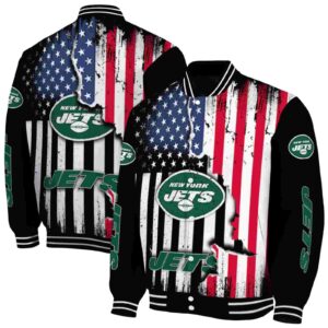 new york jets patriotic theme black jacket fashion forward jacketwow
