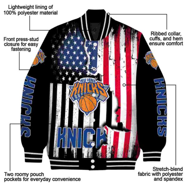 new york knicks patriotic theme black jacket new arrival jacketwow