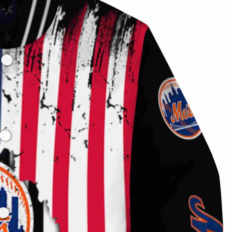 new york mets patriotic theme black jacket premium grade jacketwow