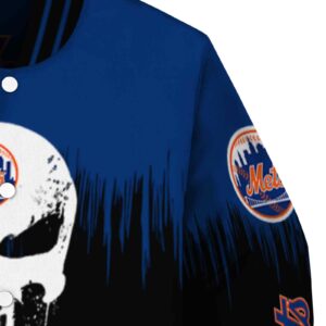 new york mets punisher skull blue black white jacket premium grade jacketwow
