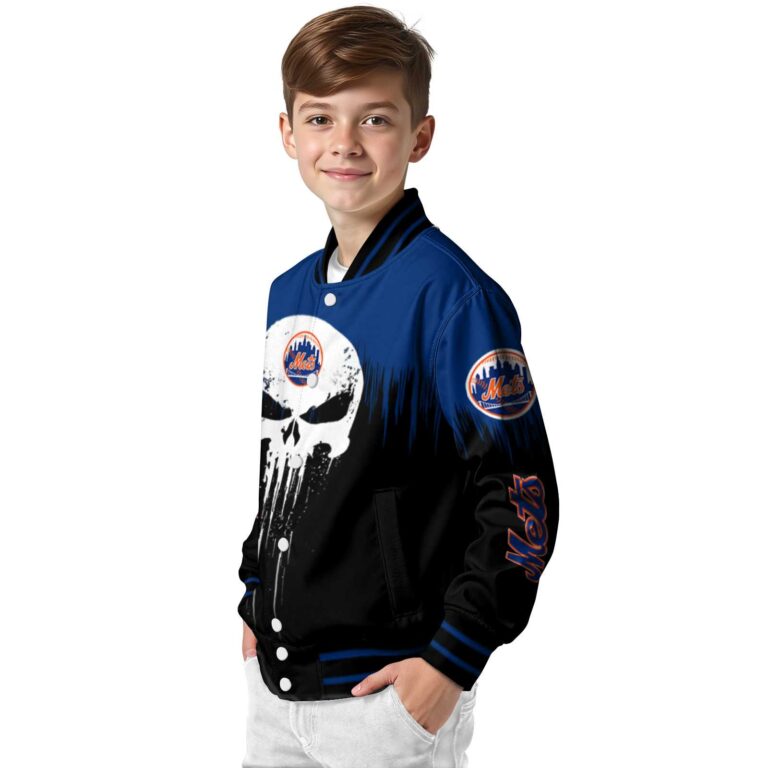 new york mets punisher skull blue black white jacket trendy jacketwow