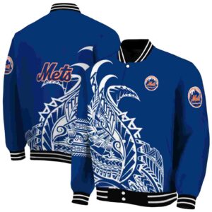 new york mets tribal art blue white black jacket fashion forward jacketwow