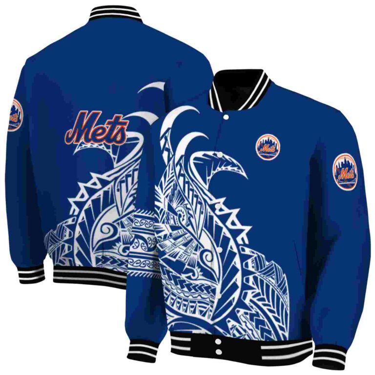 new york mets tribal art blue white black jacket fashion forward jacketwow