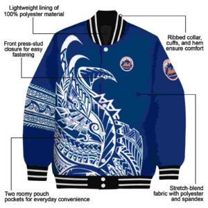 new york mets tribal art blue white black jacket new arrival jacketwow