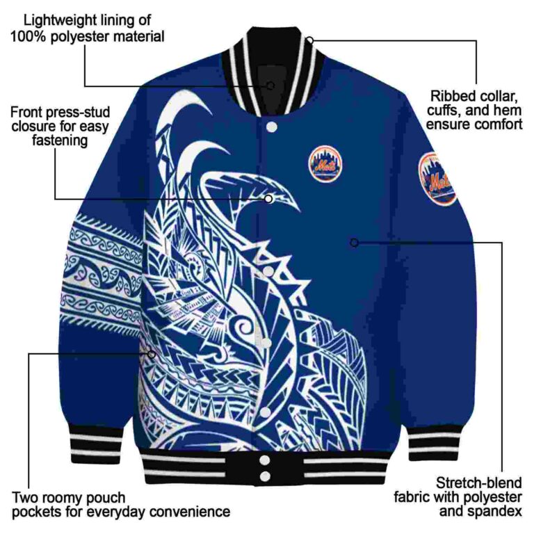 new york mets tribal art blue white black jacket new arrival jacketwow