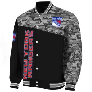 new york rangers camo patchwork black jacket best selling jacketwow