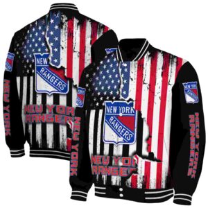 new york rangers patriotic theme black jacket fashion forward jacketwow