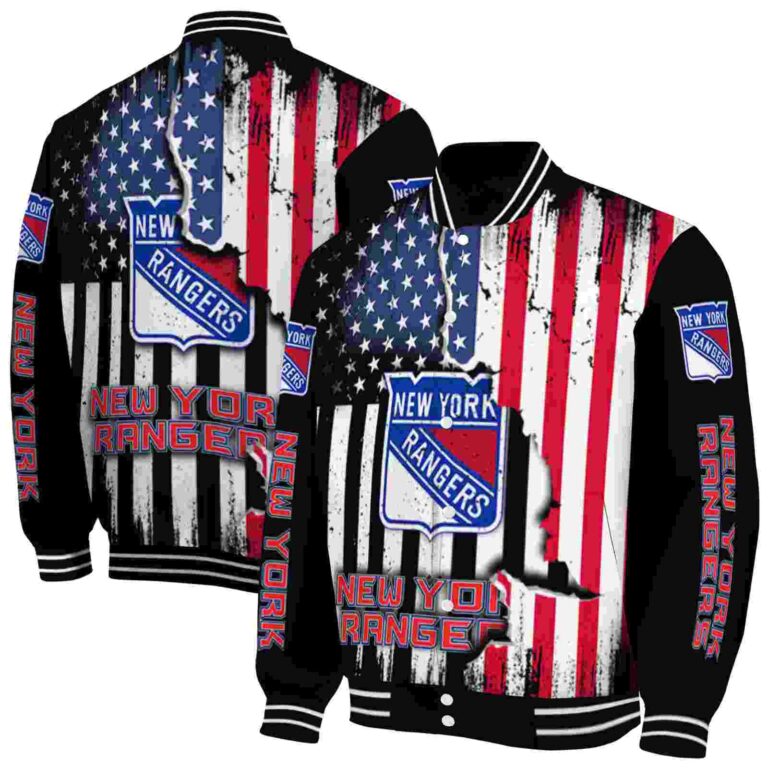 new york rangers patriotic theme black jacket fashion forward jacketwow