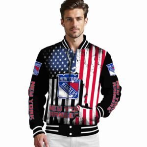 new york rangers patriotic theme black jacket high quality jacketwow
