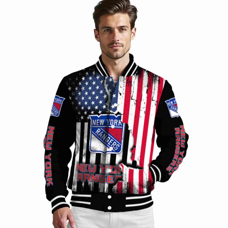 new york rangers patriotic theme black jacket high quality jacketwow