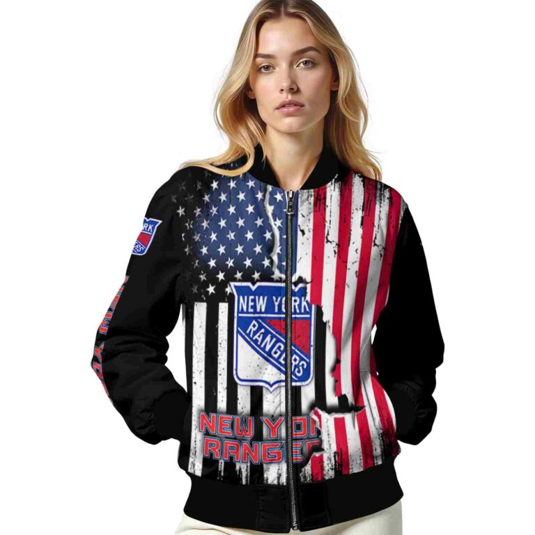 new york rangers patriotic theme black jacket latest model jacketwow