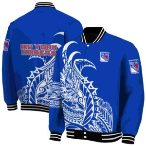 new york rangers tribal art blue white black jacket fashion forward jacketwow