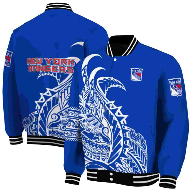 new york rangers tribal art blue white black jacket fashion forward jacketwow