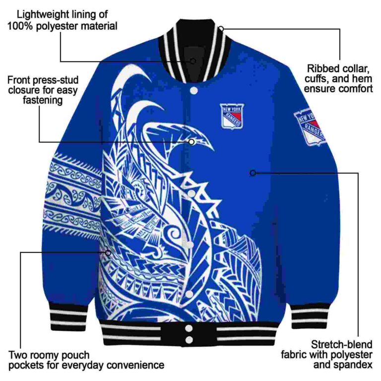 new york rangers tribal art blue white black jacket new arrival jacketwow