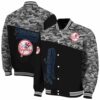 new york yankees camo patchwork black jacket fashion forward jacketwow