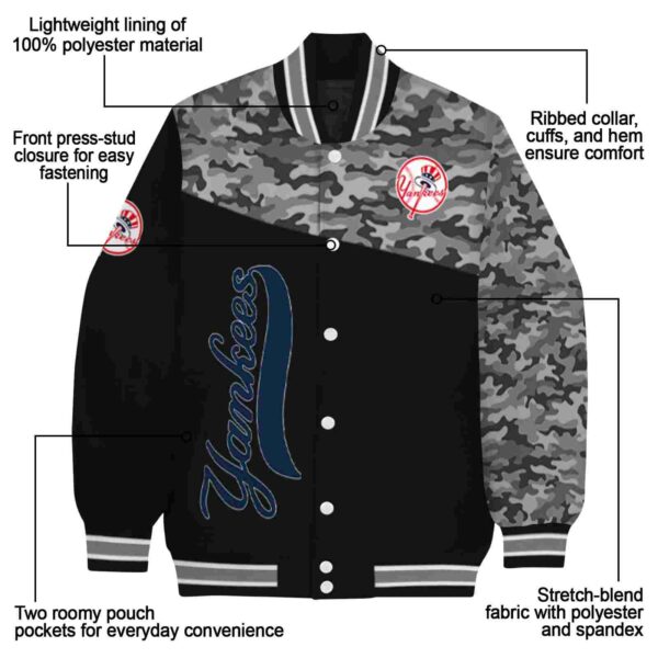 new york yankees camo patchwork black jacket new arrival jacketwow