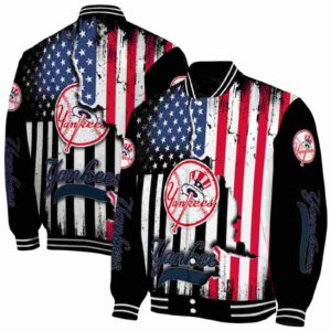 new york yankees patriotic theme black jacket fashion forward jacketwow
