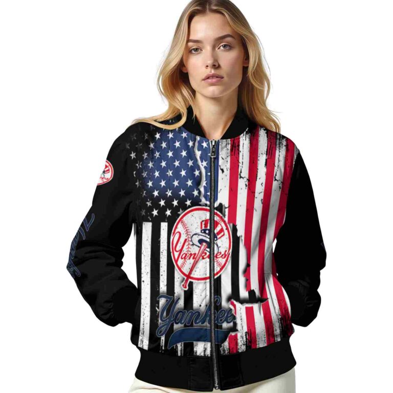 new york yankees patriotic theme black jacket latest model jacketwow